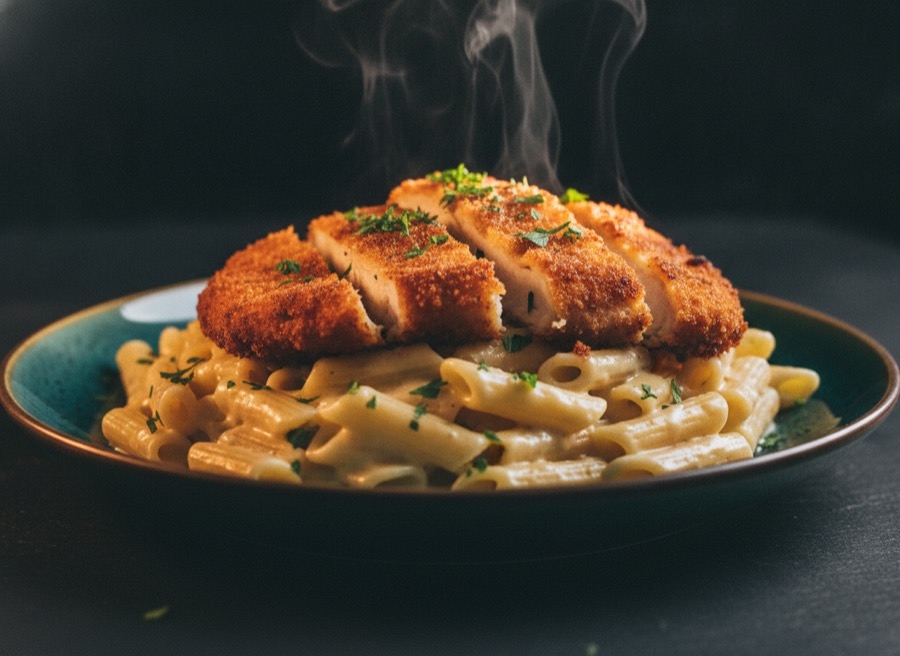 Çelebi's Pasta mit paniertem Hähnchen