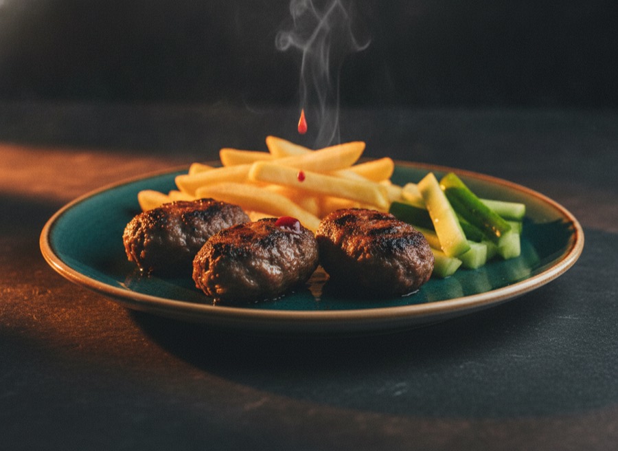 Mini-Köfte-Teller mit Pommes
